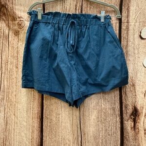 Women's Blue Drawstring Shorts